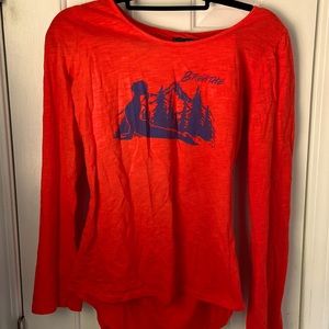 “Breathe” long sleeve, open back yoga tee